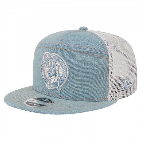 Бейсболка Boston Celtics New Era Adventure Denim Split Panel 9FIFTY Snapback