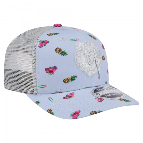Бейсболка Boston Celtics New Era Light Blue/Gray Adventure Aloha Pattern 9SEVENTY Stretch-Snap