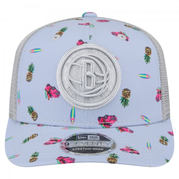Бейсболка Brooklyn Nets New Era Light Blue/Gray Adventure Aloha Pattern 9SEVENTY