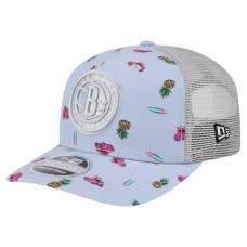 Бейсболка Brooklyn Nets New Era Light Blue/Gray Adventure Aloha Pattern 9SEVENTY