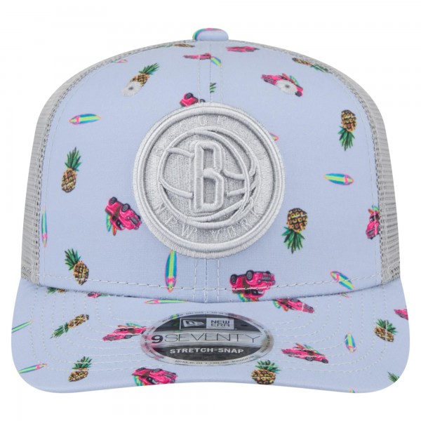 Бейсболка Brooklyn Nets New Era Light Blue/Gray Adventure Aloha Pattern 9SEVENTY