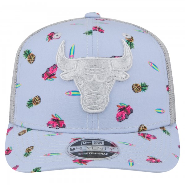Бейсболка Chicago Bulls New Era Light Blue/Gray Adventure Aloha Pattern 9SEVENTY