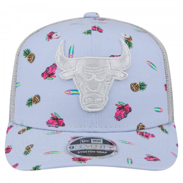 Бейсболка Chicago Bulls New Era Light Blue/Gray Adventure Aloha Pattern 9SEVENTY