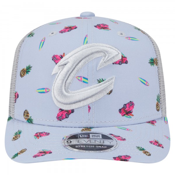 Бейсболка Cleveland Cavaliers New Era Light Blue/Gray Adventure Aloha Pattern 9SEVENTY Stretch-Snap