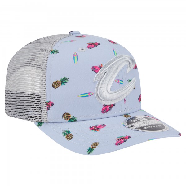 Бейсболка Cleveland Cavaliers New Era Light Blue/Gray Adventure Aloha Pattern 9SEVENTY Stretch-Snap