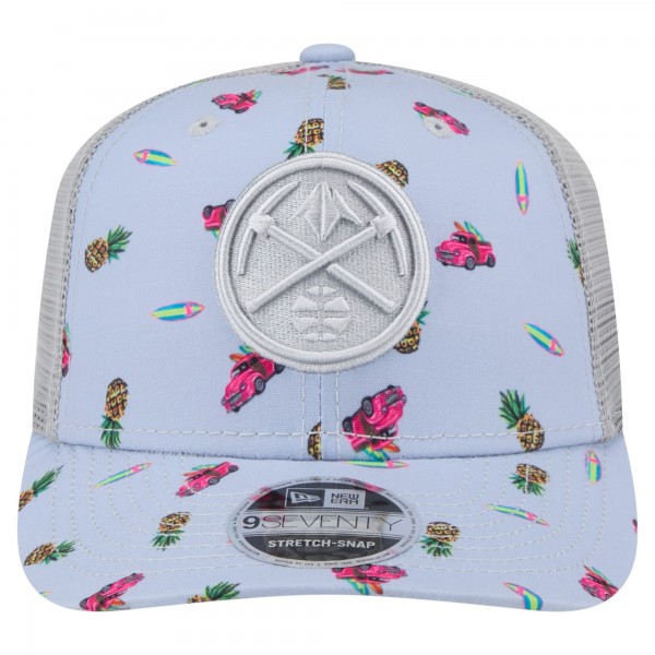 Бейсболка Denver Nuggets New Era Light Blue/Gray Adventure Aloha Pattern 9SEVENTY