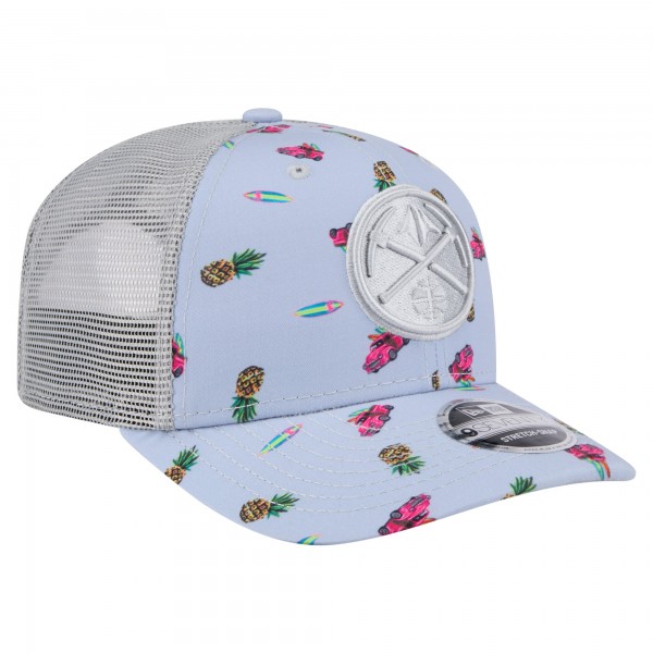 Бейсболка Denver Nuggets New Era Light Blue/Gray Adventure Aloha Pattern 9SEVENTY