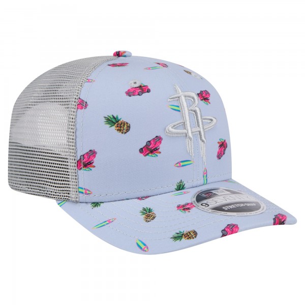 Бейсболка Houston Rockets New Era Light Blue/Gray Adventure Aloha Pattern 9SEVENTY