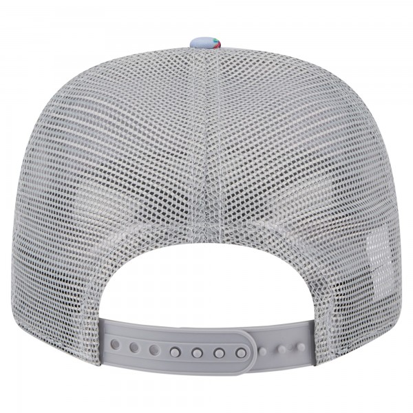 Бейсболка Los Angeles Lakers New Era Light Blue/Gray Adventure Aloha Pattern 9SEVENTY Stretch-Snap