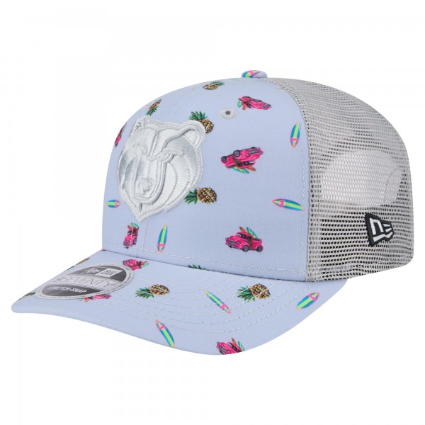 Бейсболка Memphis Grizzlies New Era Light Blue/Gray Adventure Aloha Pattern 9SEVENTY Stretch-Snap