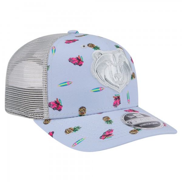 Бейсболка Memphis Grizzlies New Era Light Blue/Gray Adventure Aloha Pattern 9SEVENTY Stretch-Snap