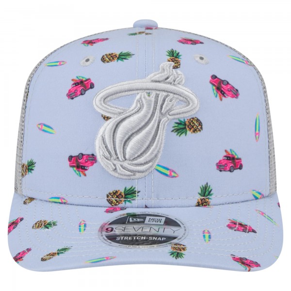 Бейсболка Miami Heat New Era Light Blue/Gray Adventure Aloha Pattern 9SEVENTY