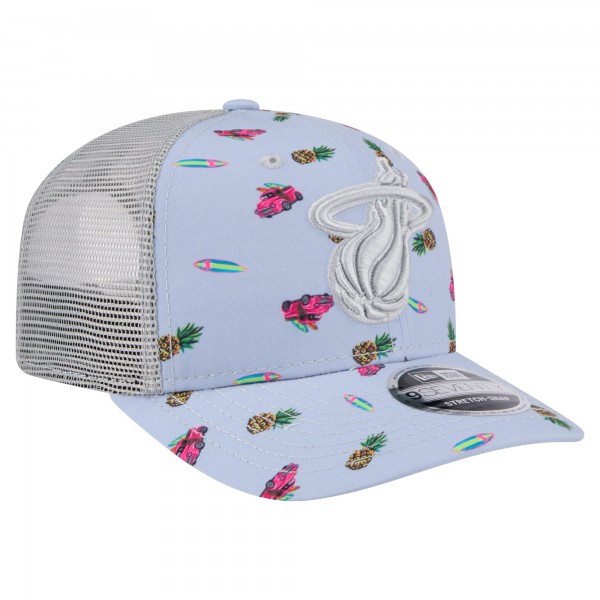 Бейсболка Miami Heat New Era Light Blue/Gray Adventure Aloha Pattern 9SEVENTY