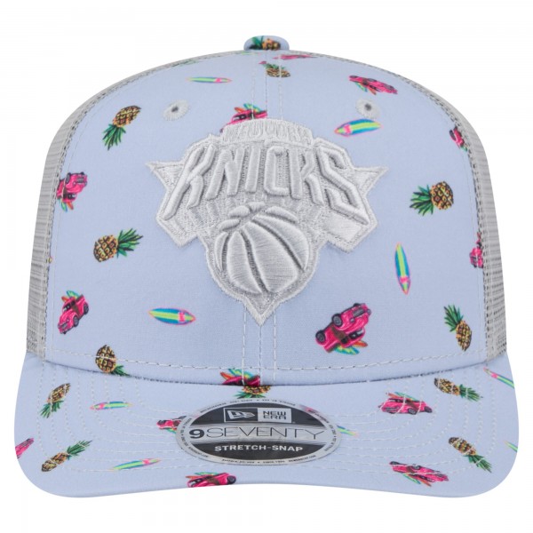 Бейсболка New York Knicks New Era Light Blue/Gray Adventure Aloha Pattern 9SEVENTY Stretch-Snap