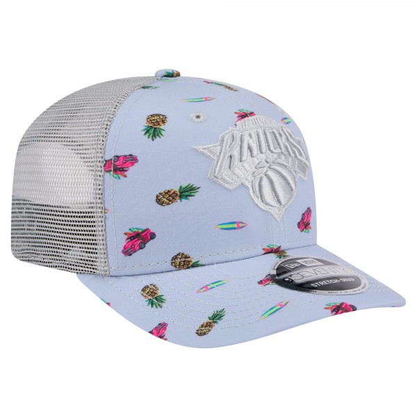 Бейсболка New York Knicks New Era Light Blue/Gray Adventure Aloha Pattern 9SEVENTY Stretch-Snap