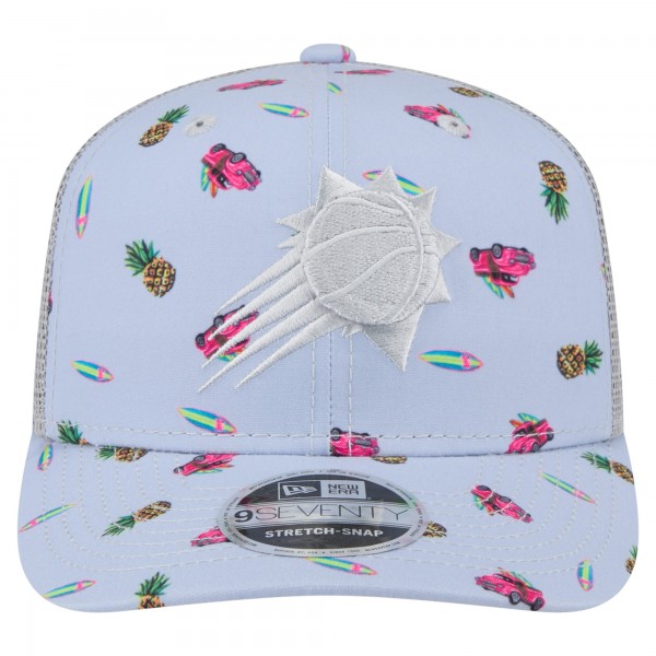 Бейсболка Phoenix Suns New Era Light Blue/Gray Adventure Aloha Pattern 9SEVENTY