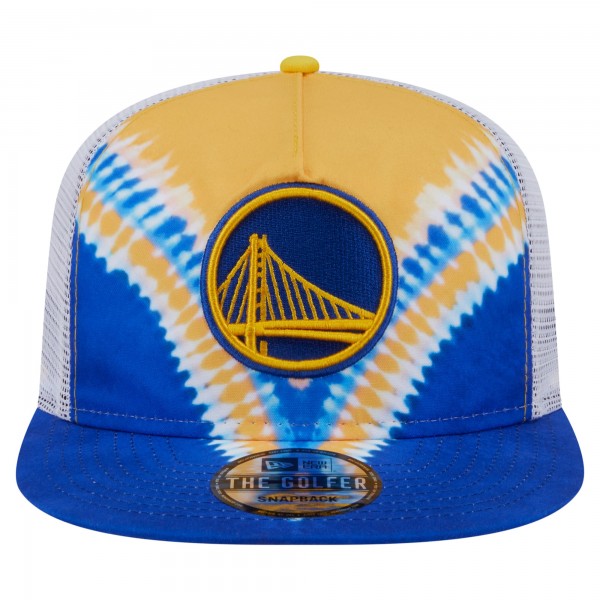 Бейсболка Golden State Warriors New Era Royal/Gold Throwback Dye Golfer