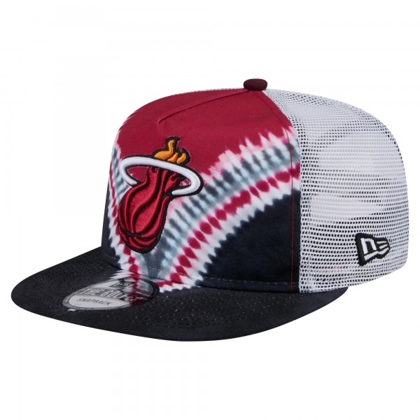 Бейсболка Miami Heat New Era Black/Red Throwback Dye Golfer