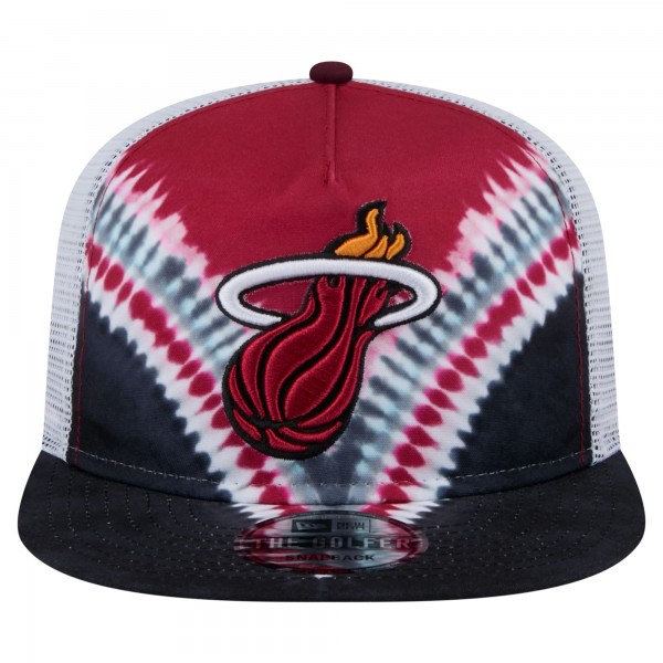 Бейсболка Miami Heat New Era Black/Red Throwback Dye Golfer