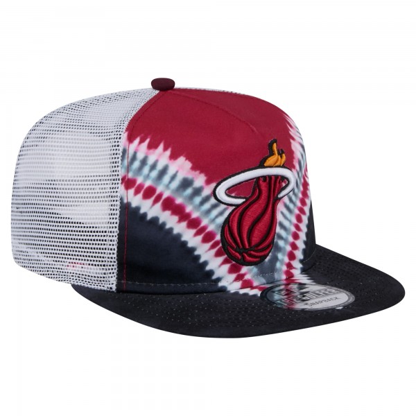 Бейсболка Miami Heat New Era Black/Red Throwback Dye Golfer