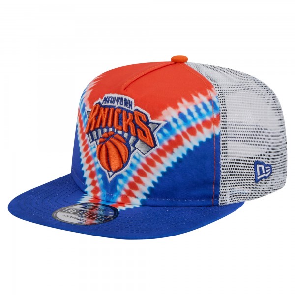 New York Knicks New Era Blue/Orange Throwback Dye Golfer Snapback Hat