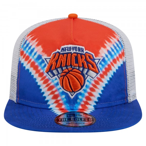 New York Knicks New Era Blue/Orange Throwback Dye Golfer Snapback Hat
