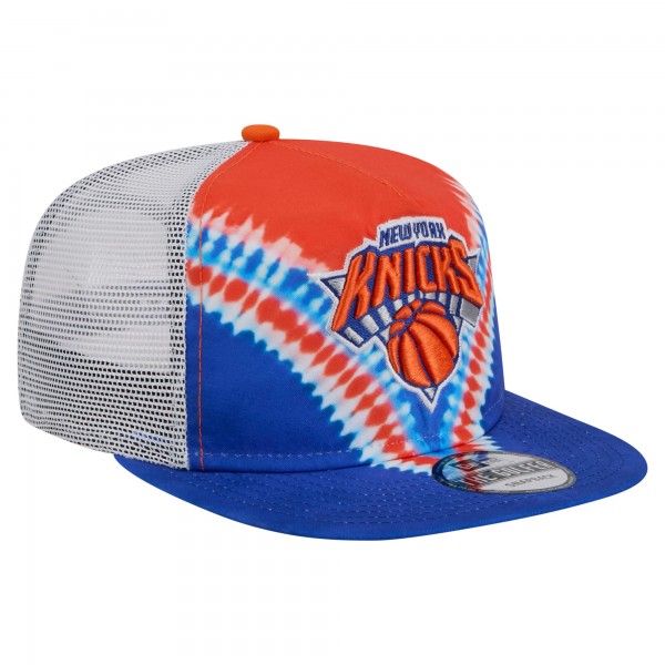 New York Knicks New Era Blue/Orange Throwback Dye Golfer Snapback Hat