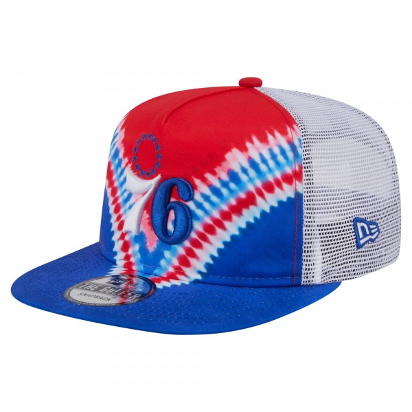 Philadelphia 76ers New Era Royal/Red Throwback Dye Golfer Snapback Hat