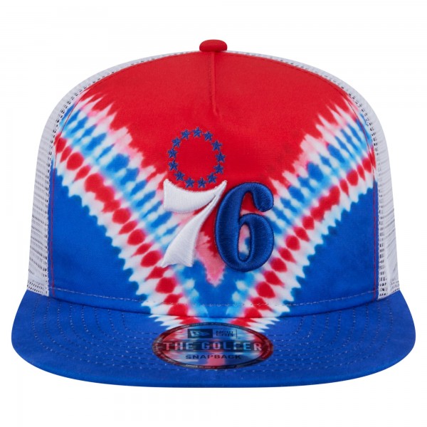 Philadelphia 76ers New Era Royal/Red Throwback Dye Golfer Snapback Hat