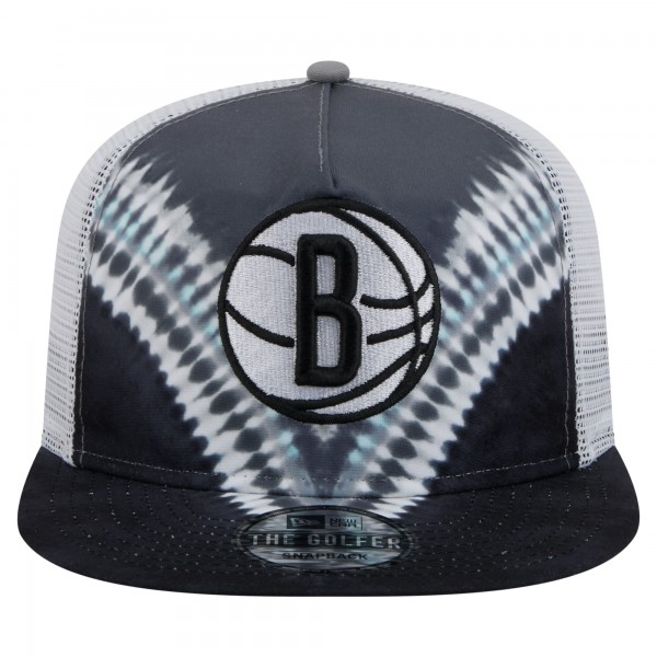 Бейсболка Brooklyn Nets New Era Black/Gray Throwback Dye Golfer