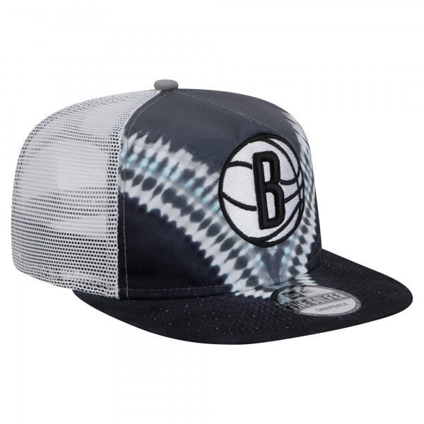 Бейсболка Brooklyn Nets New Era Black/Gray Throwback Dye Golfer