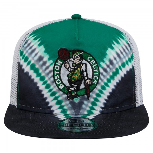 Boston Celtics New Era Black/Kelly Green Throwback Dye Golfer Snapback Hat