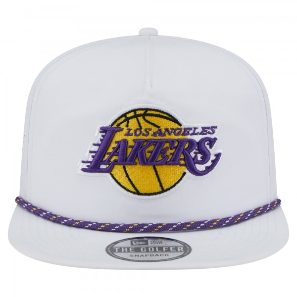 Бейсболка Los Angeles Lakers New Era White Performance Rope Golfer