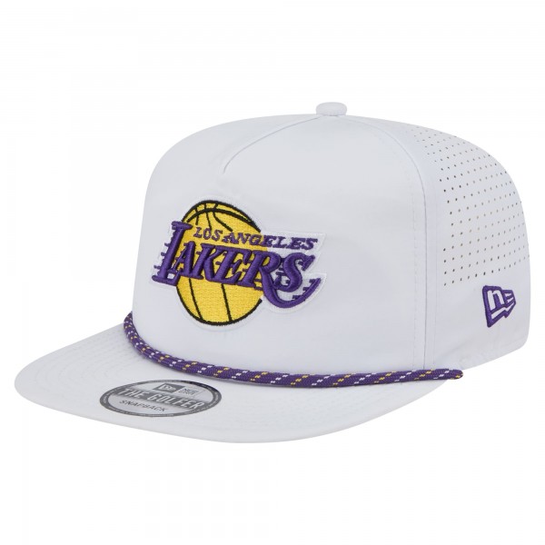 Бейсболка Los Angeles Lakers New Era White Performance Rope Golfer