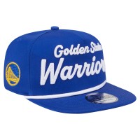 Golden State Warriors New Era Royal Team Text Golfer Snapback Hat