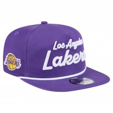 Los Angeles Lakers New Era Purple Team Text Golfer Snapback Hat
