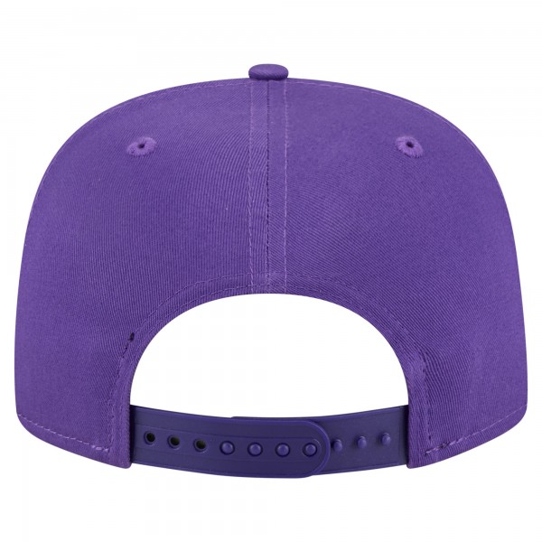Los Angeles Lakers New Era Purple Team Text Golfer Snapback Hat