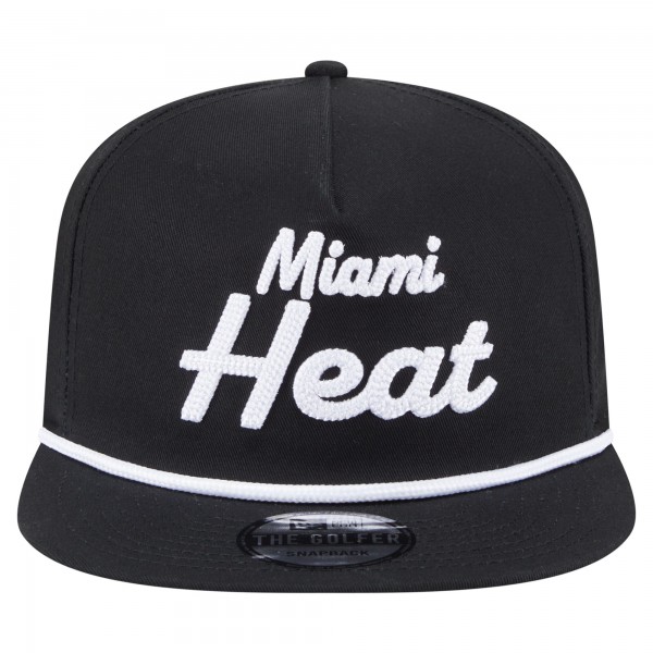 Бейсболка Miami Heat New Era Black Team Text Golfer