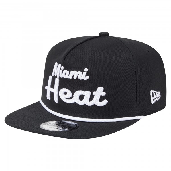 Бейсболка Miami Heat New Era Black Team Text Golfer