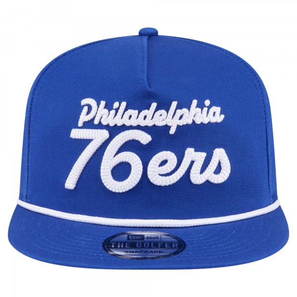 Philadelphia 76ers New Era Royal Team Text Golfer Snapback Hat