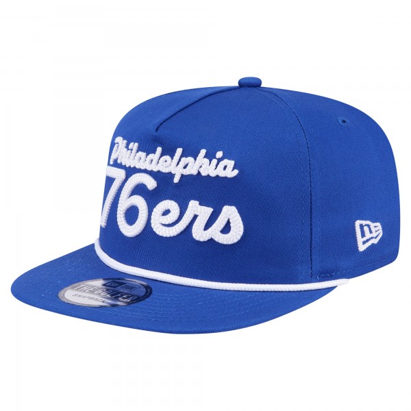 Philadelphia 76ers New Era Royal Team Text Golfer Snapback Hat
