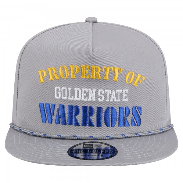Бейсболка Golden State Warriors New Era Gray Throwback Property Of Golfer