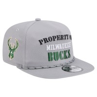 Бейсболка Milwaukee Bucks New Era Gray Throwback Property Of Golfer
