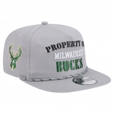 Бейсболка Milwaukee Bucks New Era Gray Throwback Property Of Golfer
