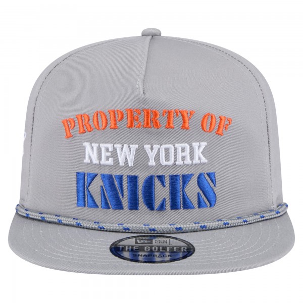 New York Knicks New Era Gray Throwback Property Of Golfer Snapback Hat