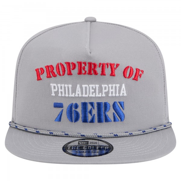 Philadelphia 76ers New Era Gray Throwback Property Of Golfer Snapback Hat