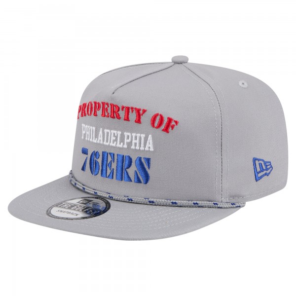 Philadelphia 76ers New Era Gray Throwback Property Of Golfer Snapback Hat