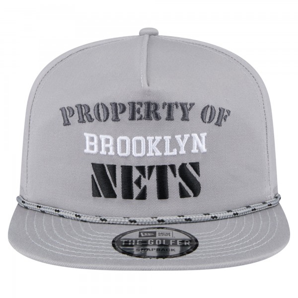 Бейсболка Brooklyn Nets New Era Gray Throwback Property Of Golfer