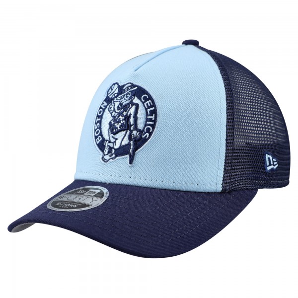 Подростковая Boston Celtics New Era Light Blue Colorpack 9FORTY A-Frame Trucker Adjustable Hat