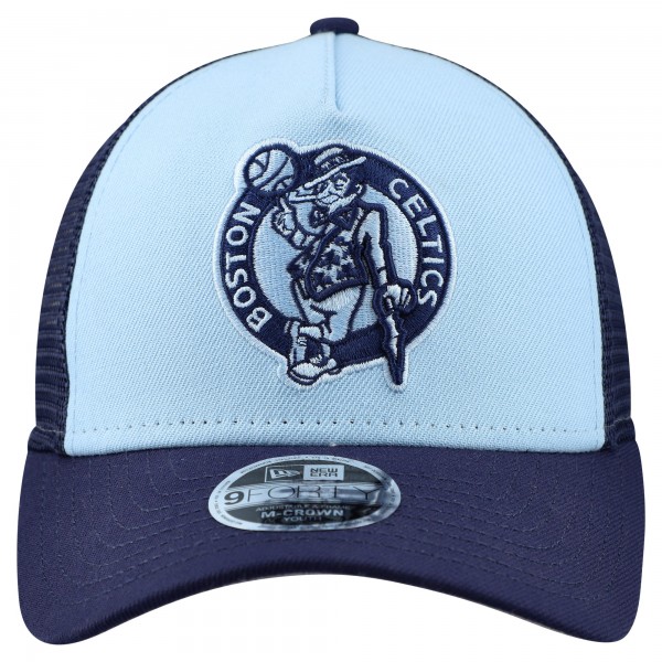 Подростковая Boston Celtics New Era Light Blue Colorpack 9FORTY A-Frame Trucker Adjustable Hat